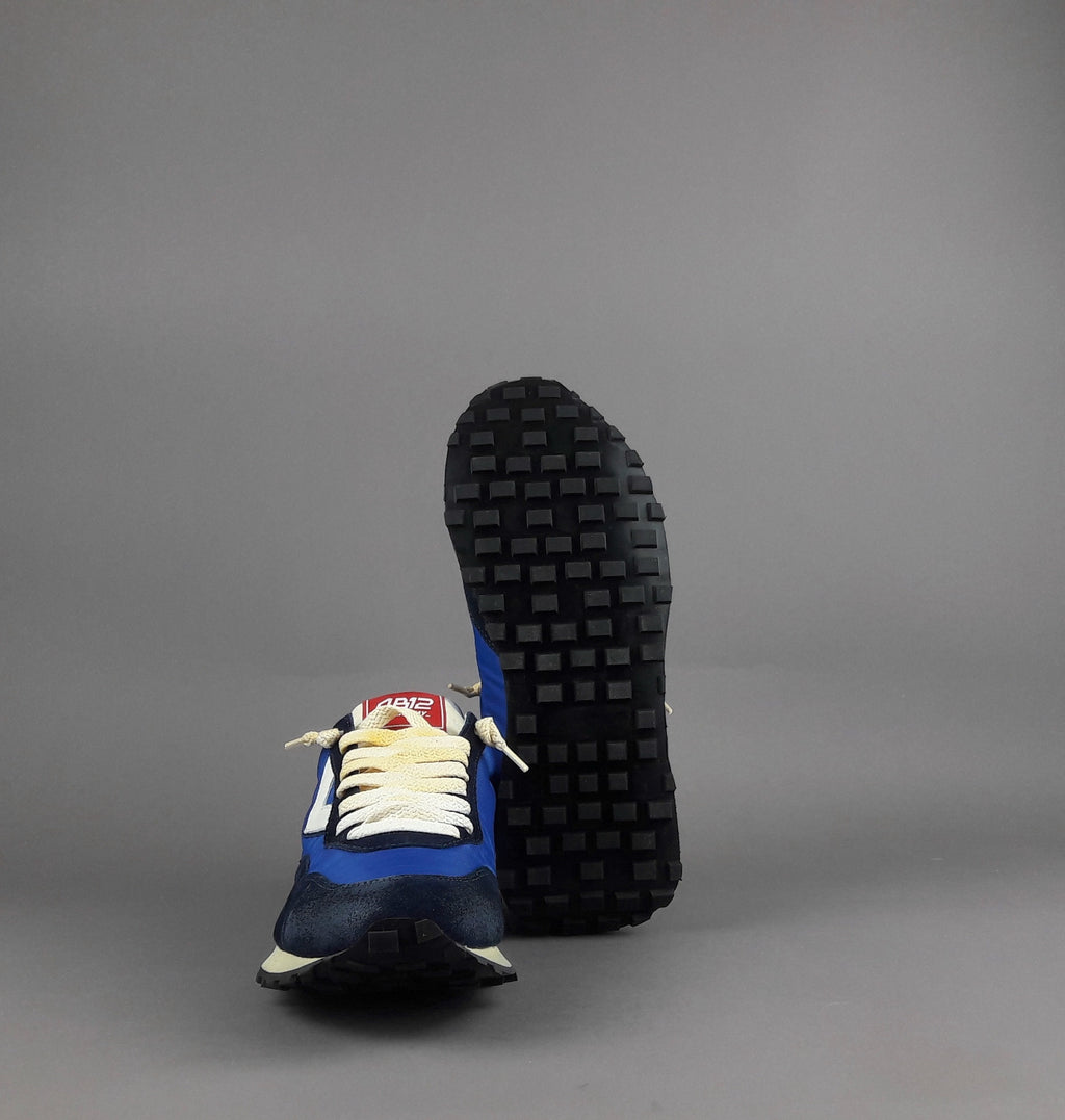 4B12 Sneakers Uomo Run Camoscio Tela Blu Scuro
