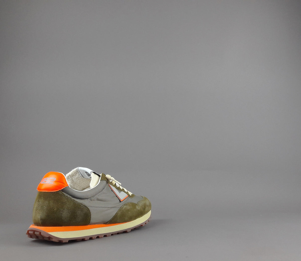4B12 Sneakers Uomo Run Camoscio Tela Verde Militare