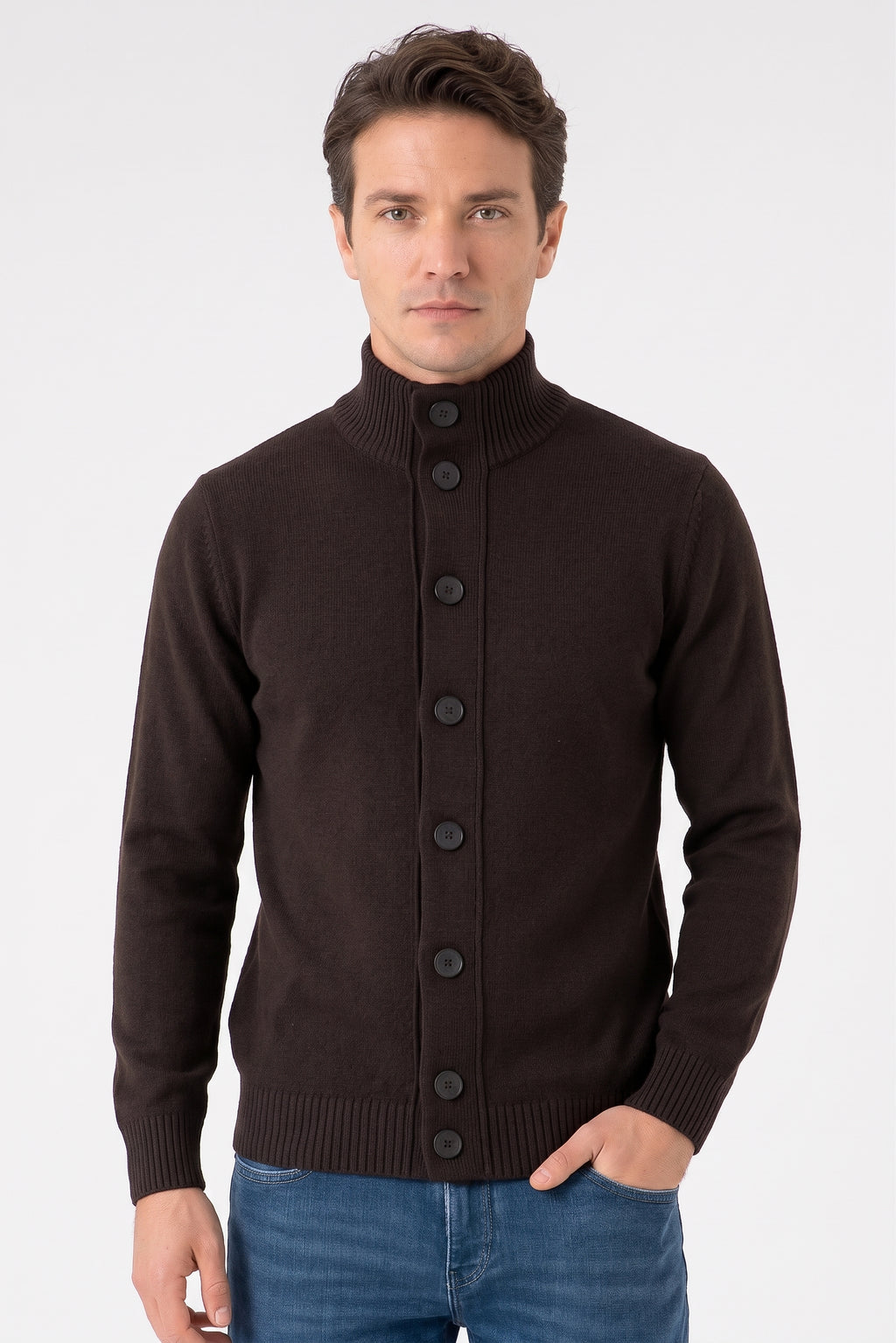 Filippo De Laurentiis Cardigan Uomo Marrone Scuro