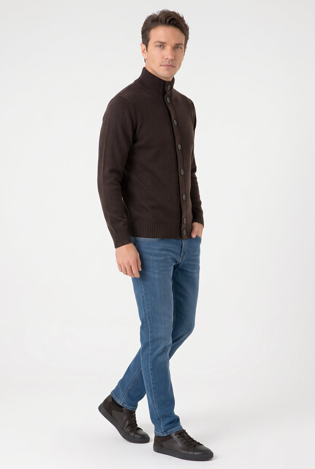 Filippo De Laurentiis Cardigan Uomo Marrone Scuro