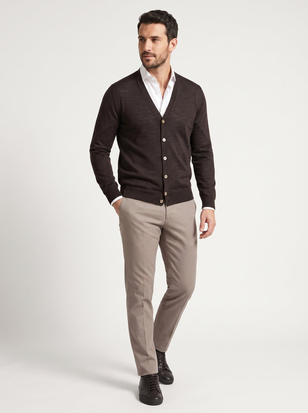 Filippo De Laurentiis Cardigan Royal Uomo Marrone Scuro