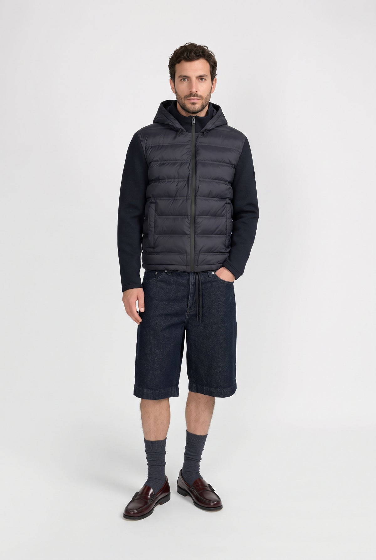 Canadian Giubbino Uomo Nylon E Scuba Blu Scuro