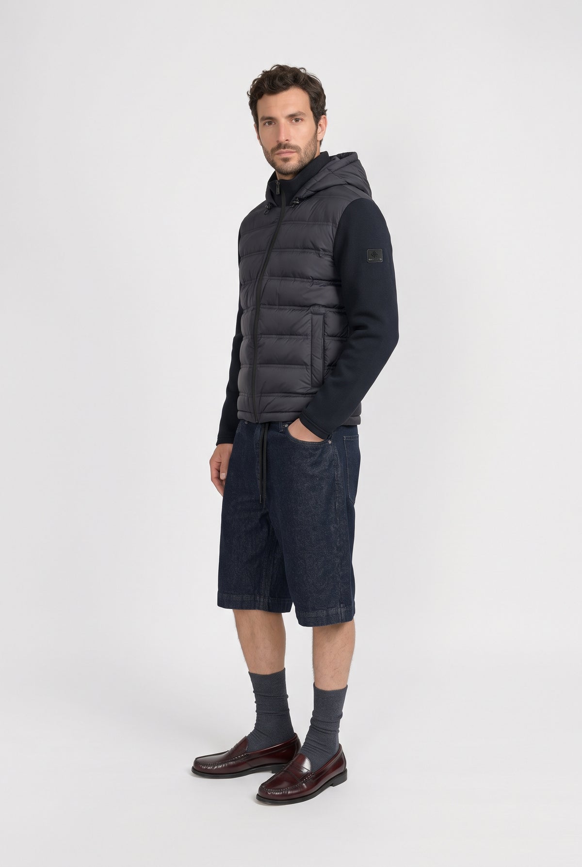 Canadian Giubbino Uomo Nylon E Scuba Blu Scuro