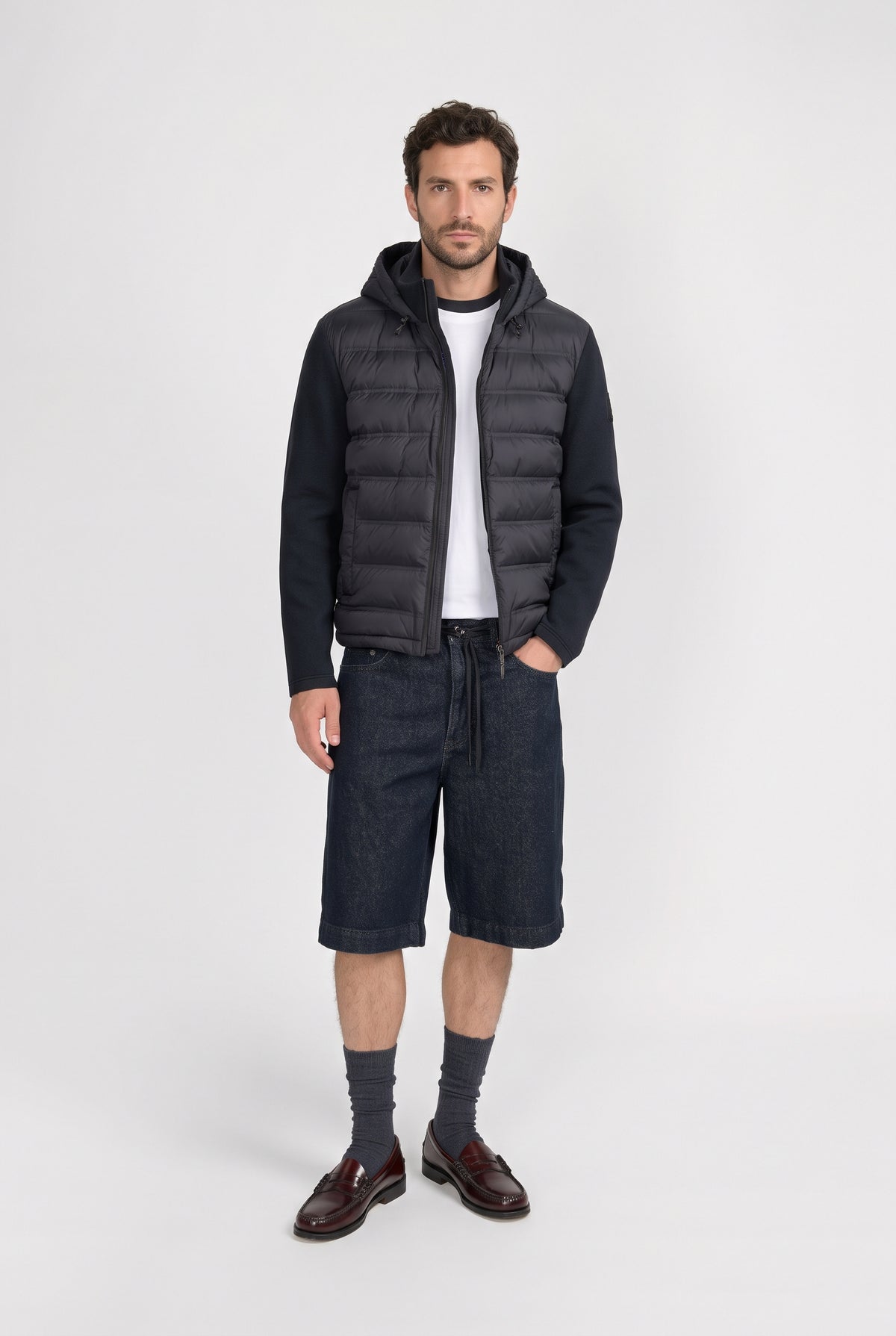 Canadian Giubbino Uomo Nylon E Scuba Blu Scuro
