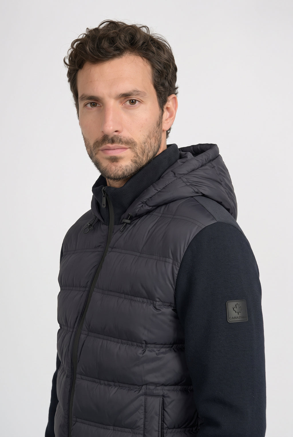 Canadian Giubbino Uomo Nylon E Scuba Blu Scuro