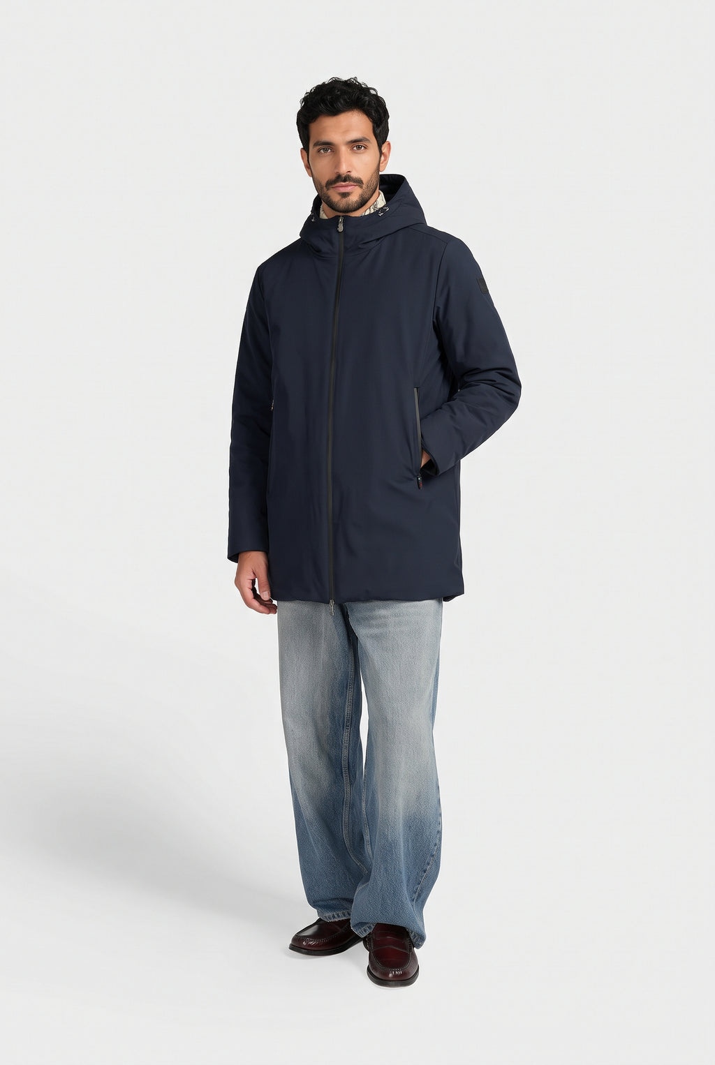 Canadian Giubbino Lungo Uomo Nylon Blu Scuro