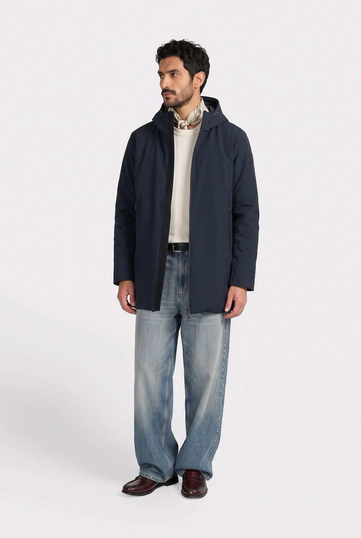 Canadian Giubbino Lungo Uomo Nylon Blu Scuro