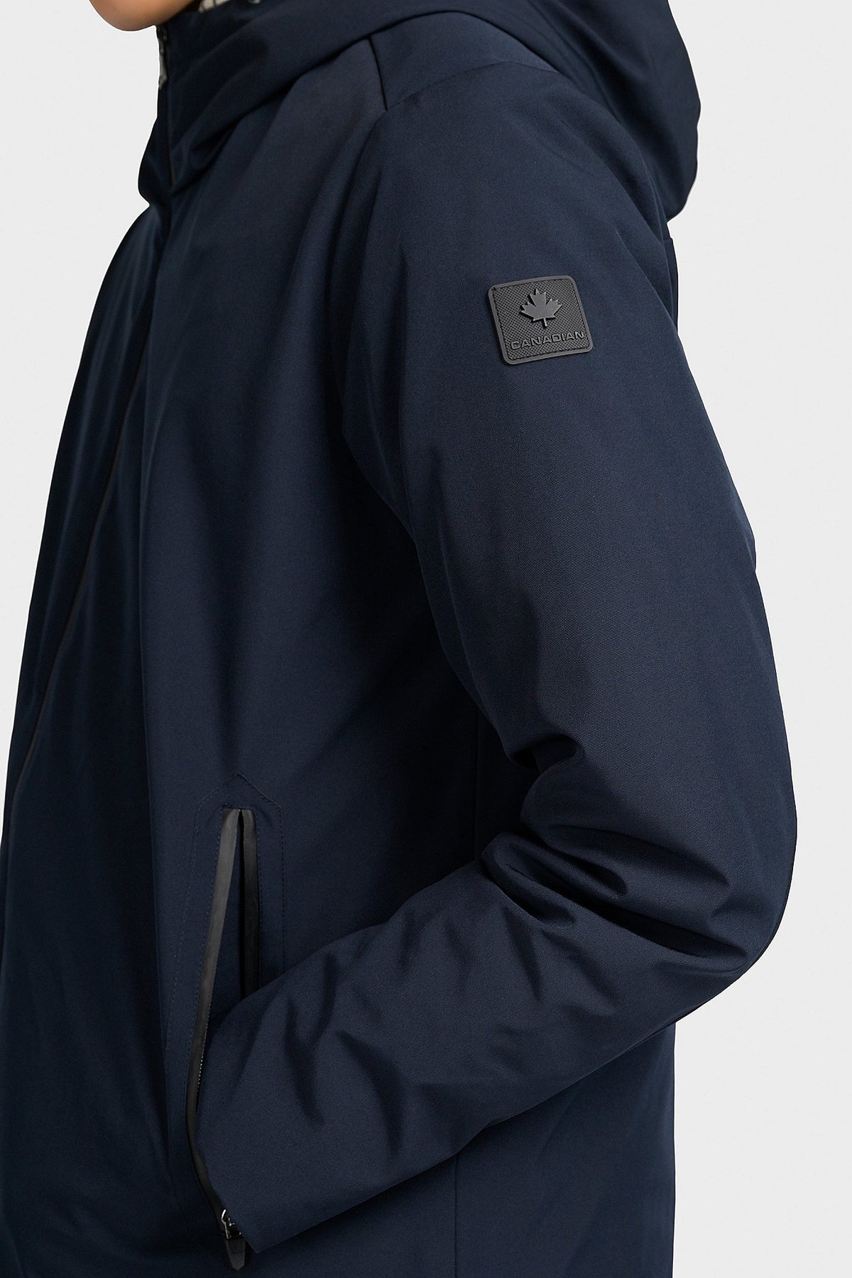 Canadian Giubbino Lungo Uomo Nylon Blu Scuro
