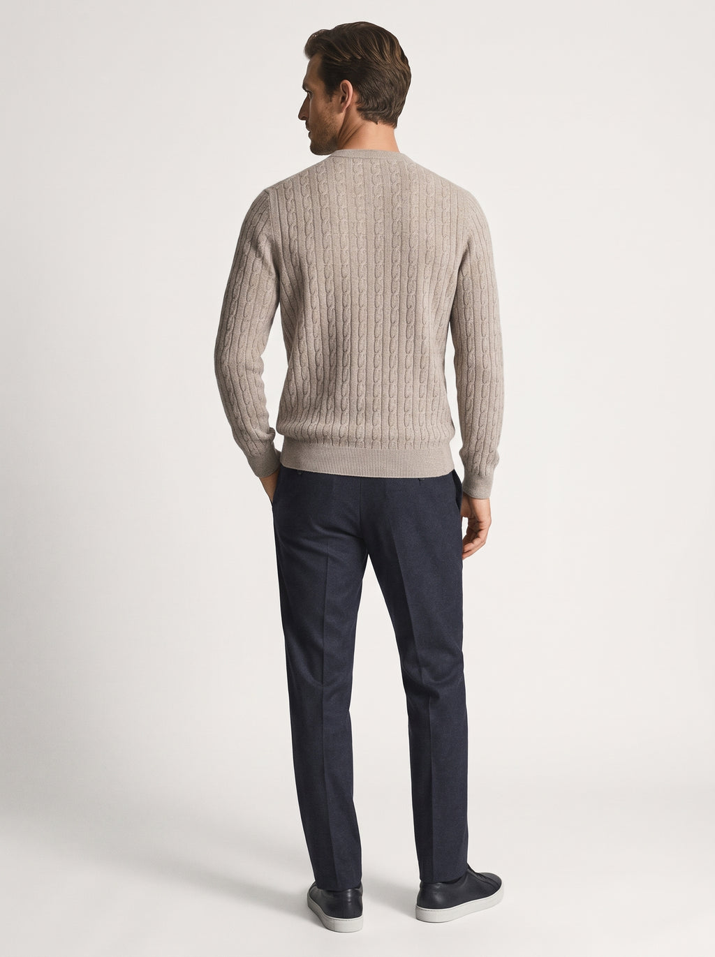 Filippo De Laurentiis Maglia Uomo Lana E Cashmere Trecce Beige Talpa