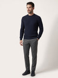 Filippo De Laurentiis Maglia Uomo Lana E Cashmere Trecce Blu Scuro
