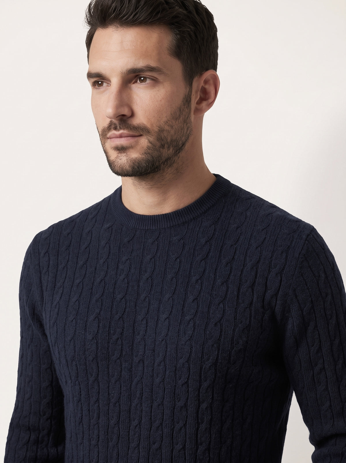 Filippo De Laurentiis Maglia Uomo Lana E Cashmere Trecce Blu Scuro