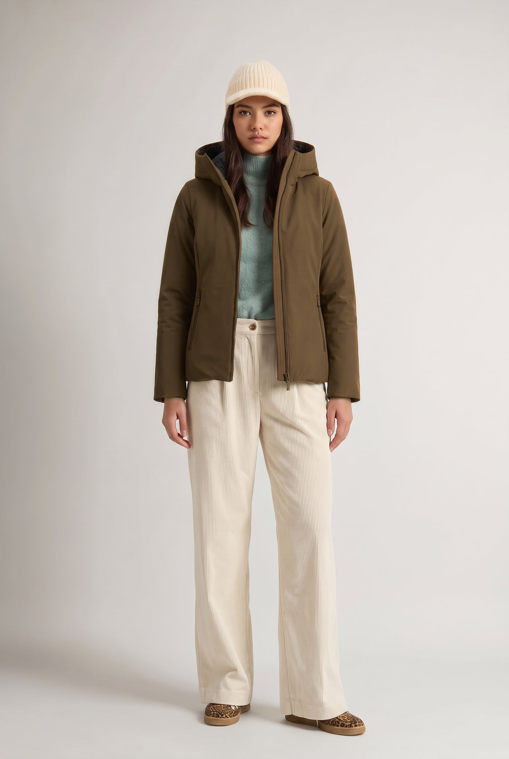 Woolrich Firth Short Parka Donna Softshell Fango