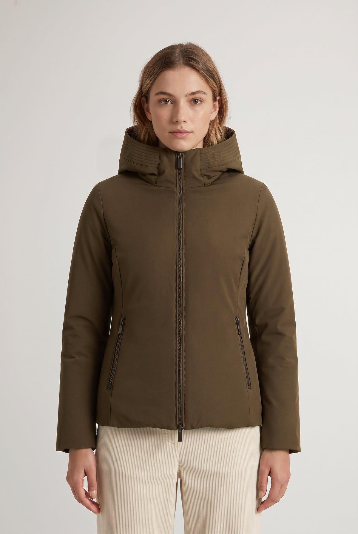 Woolrich Firth Short Parka Donna Softshell Fango
