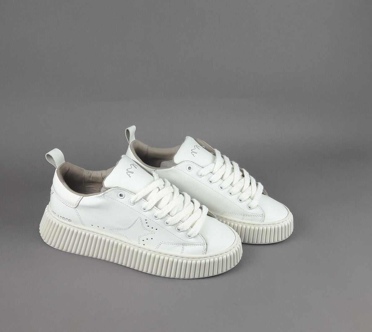 Ama Brand Ndrop Uomo Pelle Bianco Opaco