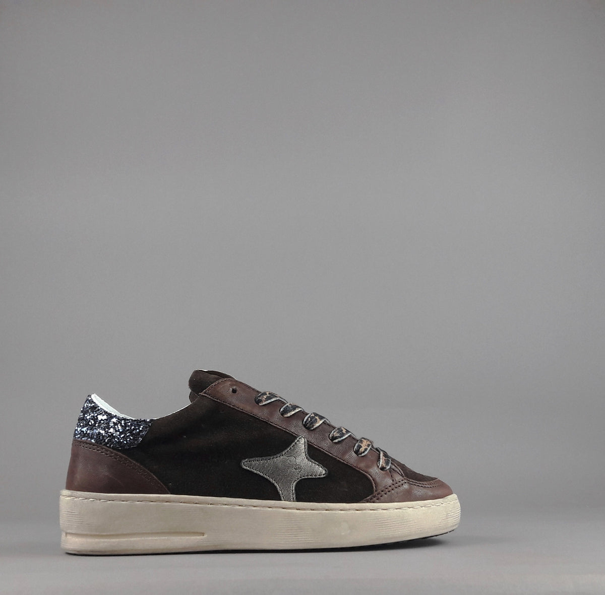 Ama Brand Slam Donna Pelle E Camoscio Marrone Scuro