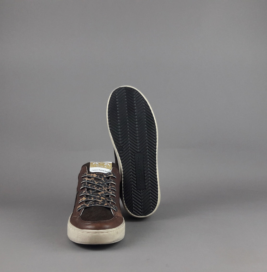 Ama Brand Slam Donna Pelle E Camoscio Marrone Scuro