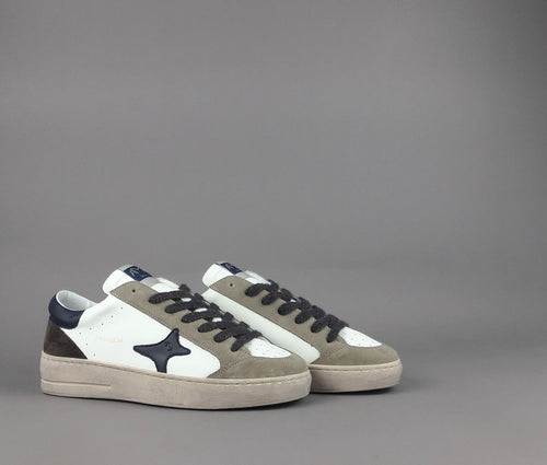 Ama Brand Slam Uomo Pelle E Camoscio Bianco