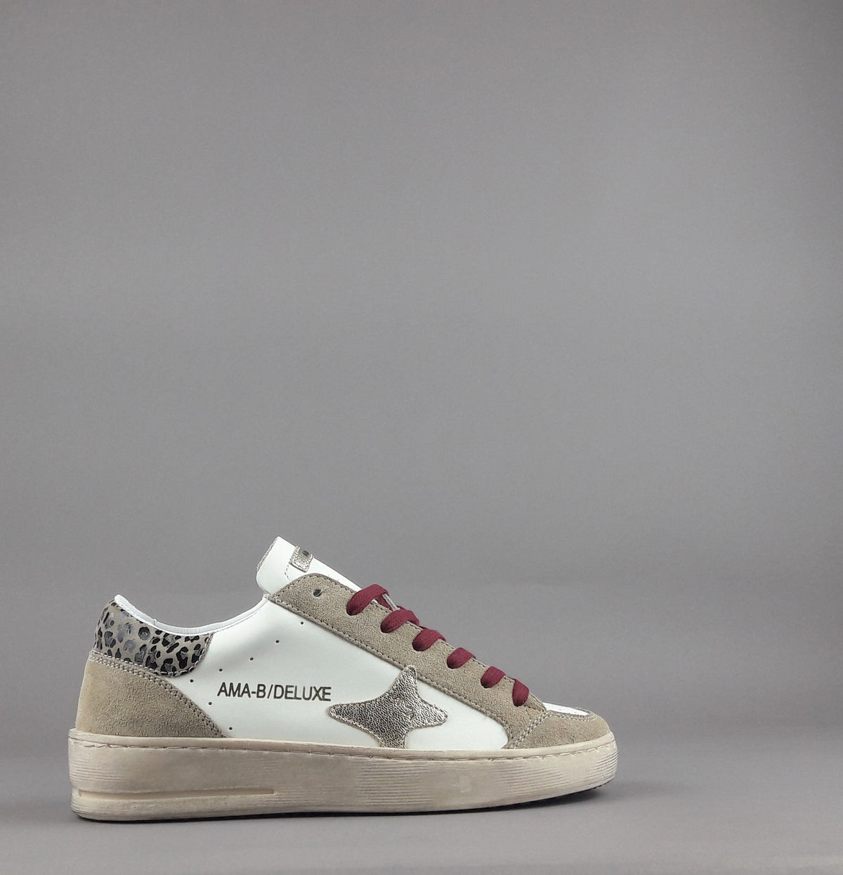 Ama Brand Sneakers Donna Slam Camoscio E Pelle Beige