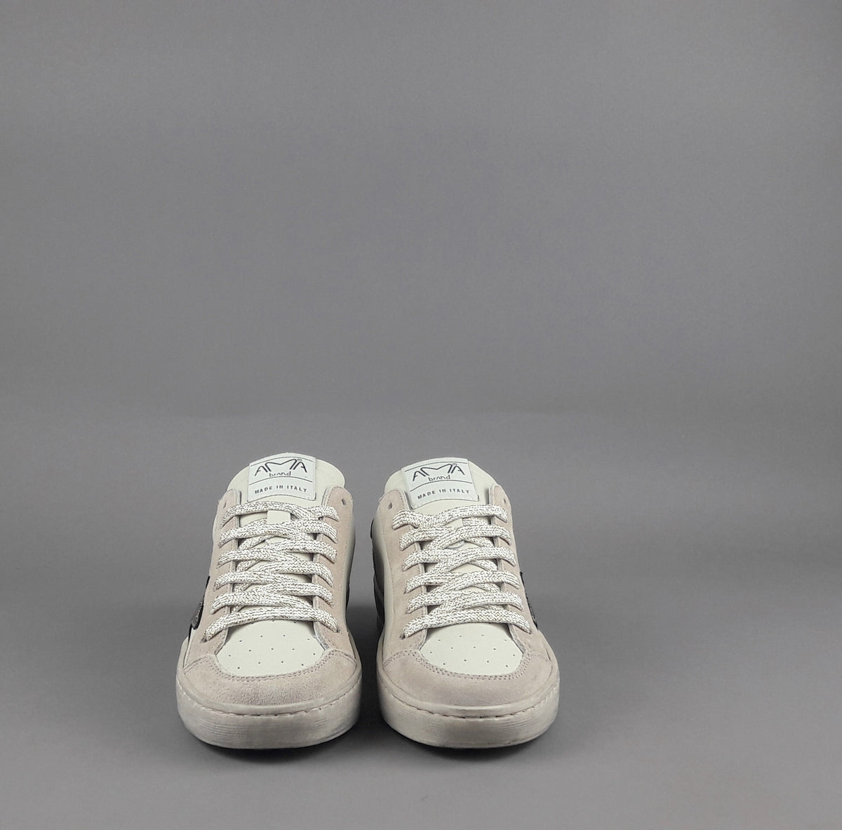 Ama Brand Sneakers Donna Slam Camoscio E Pelle Nude