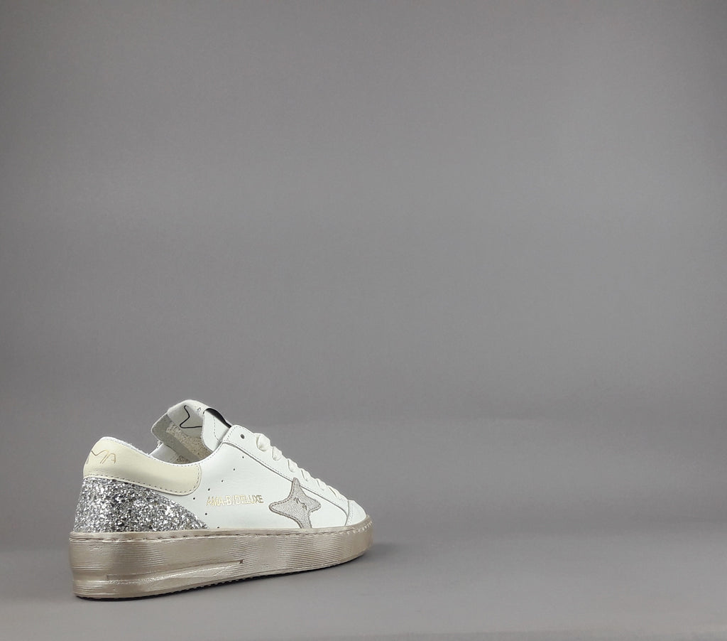 Ama Brand Sneakers Donna Slam Pelle Bianco