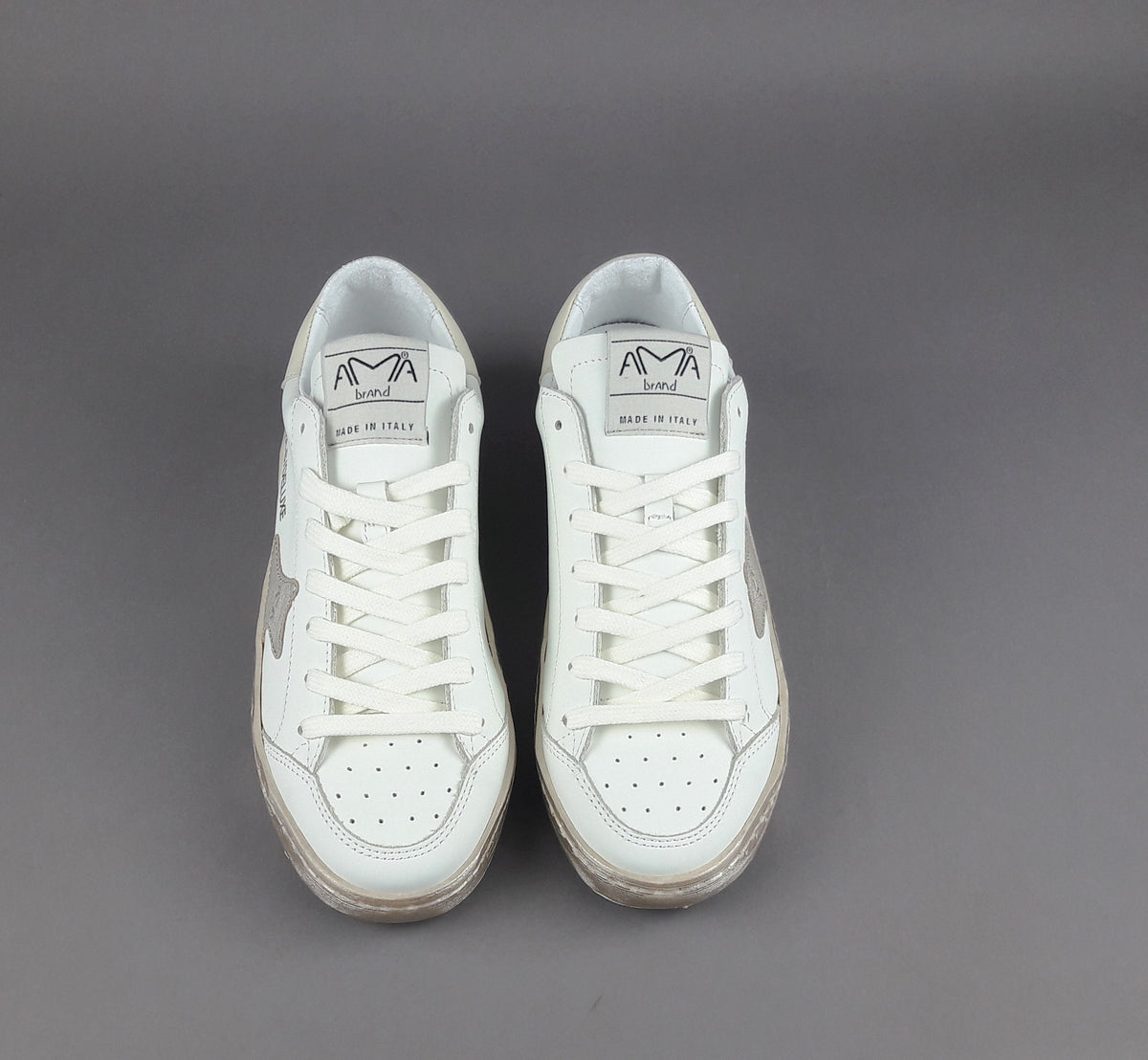 Ama Brand Sneakers Donna Slam Pelle Bianco