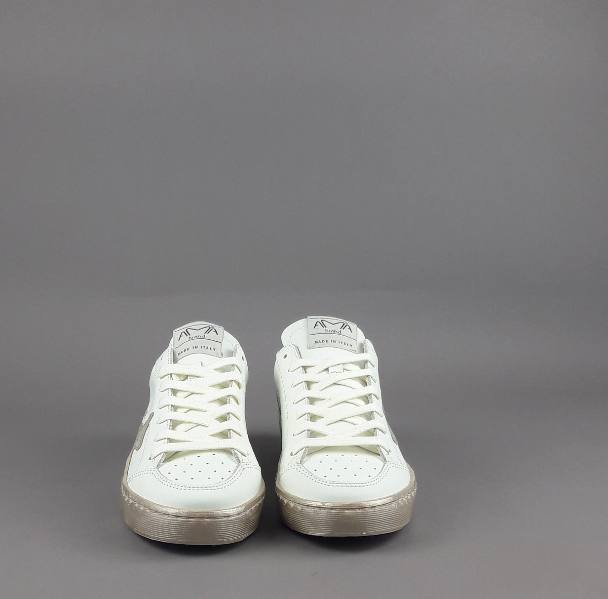 Ama Brand Sneakers Donna Slam Pelle Bianco