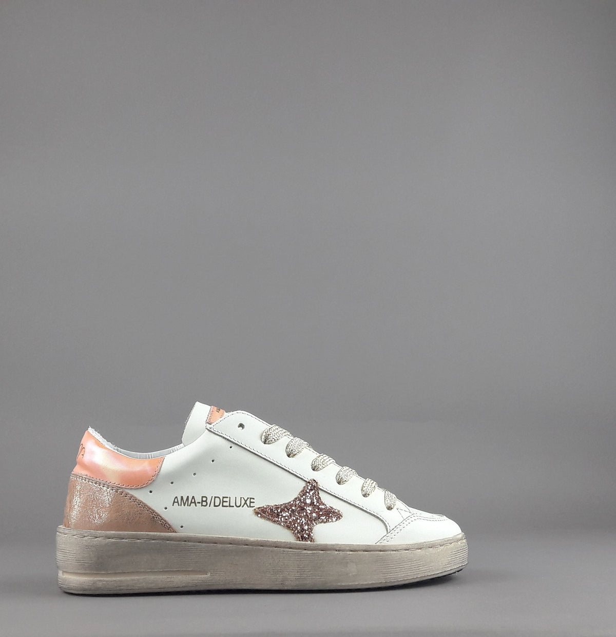 Ama Brand Sneakers Donna Slam Pelle Bianco