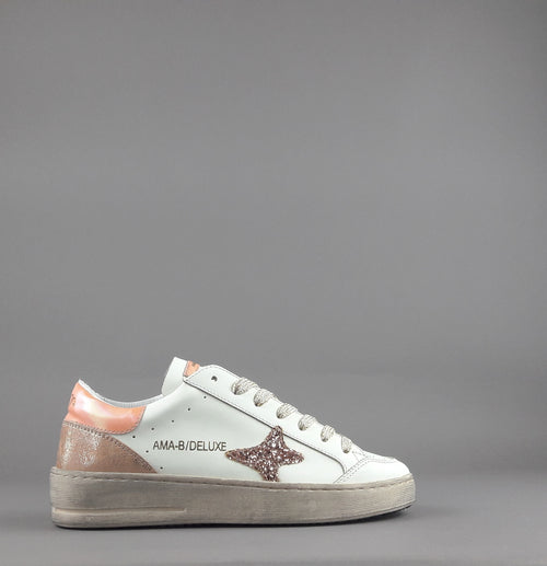 Ama Brand Sneakers Donna Slam Pelle Bianco