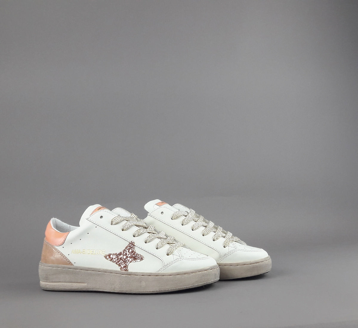 Ama Brand Sneakers Donna Slam Pelle Bianco