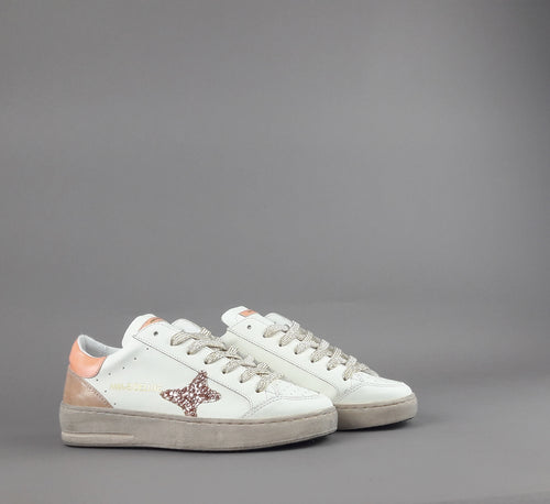 Ama Brand Sneakers Donna Slam Pelle Bianco