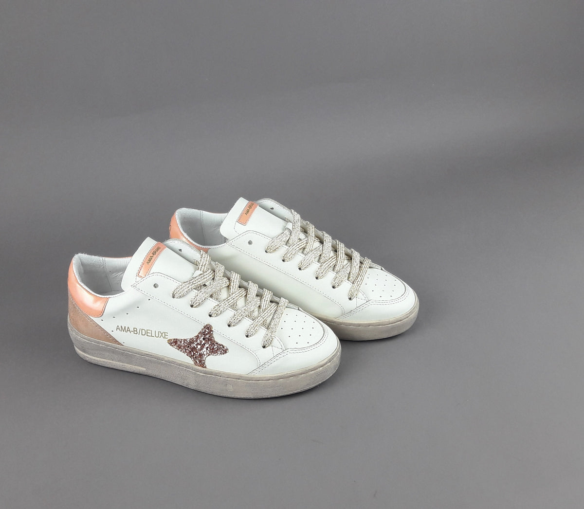Ama Brand Sneakers Donna Slam Pelle Bianco
