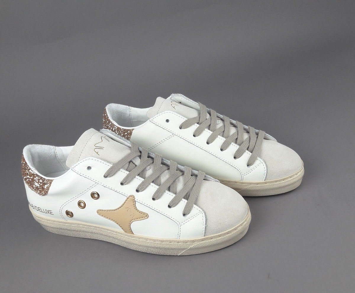 Ama Brand Sneakers Donna Snk Pelle Bianco