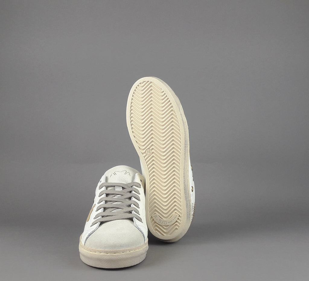 Ama Brand Sneakers Donna Snk Pelle Bianco