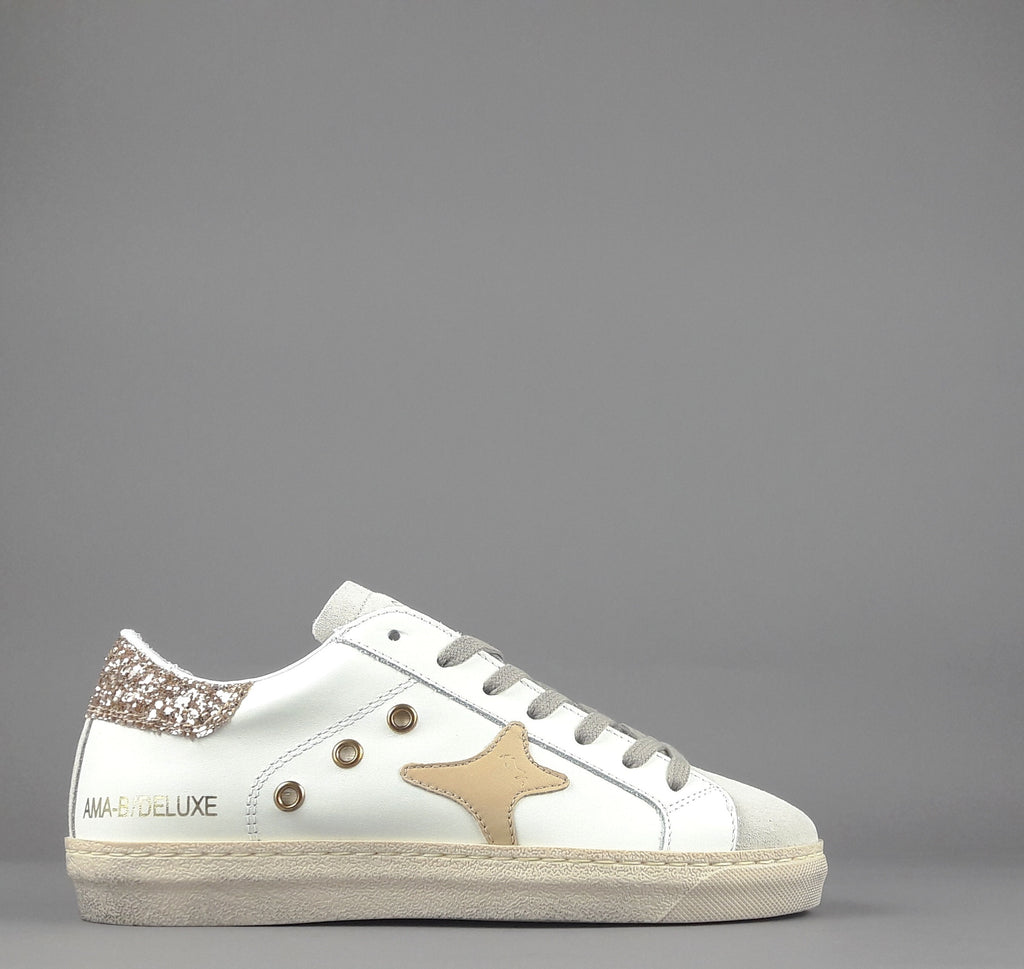 Ama Brand Sneakers Donna Snk Pelle Bianco