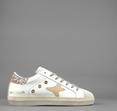 Ama Brand Sneakers Donna Snk Pelle Bianco