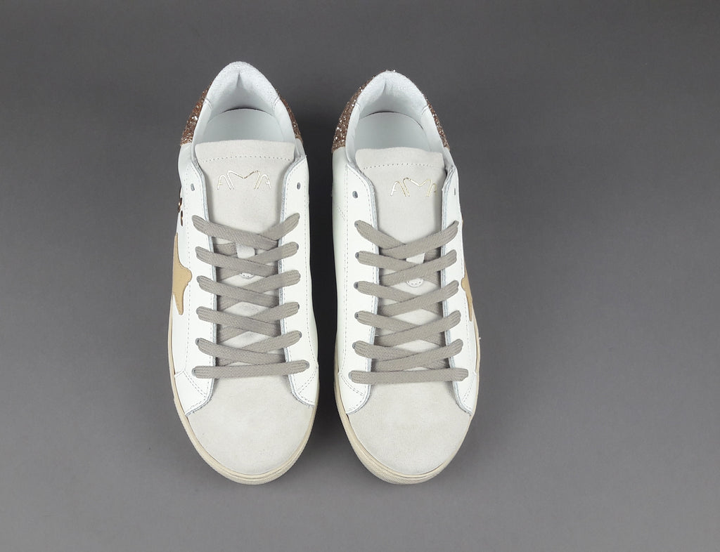 Ama Brand Sneakers Donna Snk Pelle Bianco