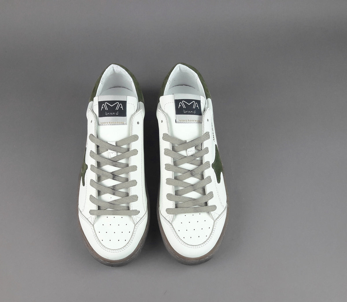 Ama Brand Sneakers Uomo Slam Pelle Bianco