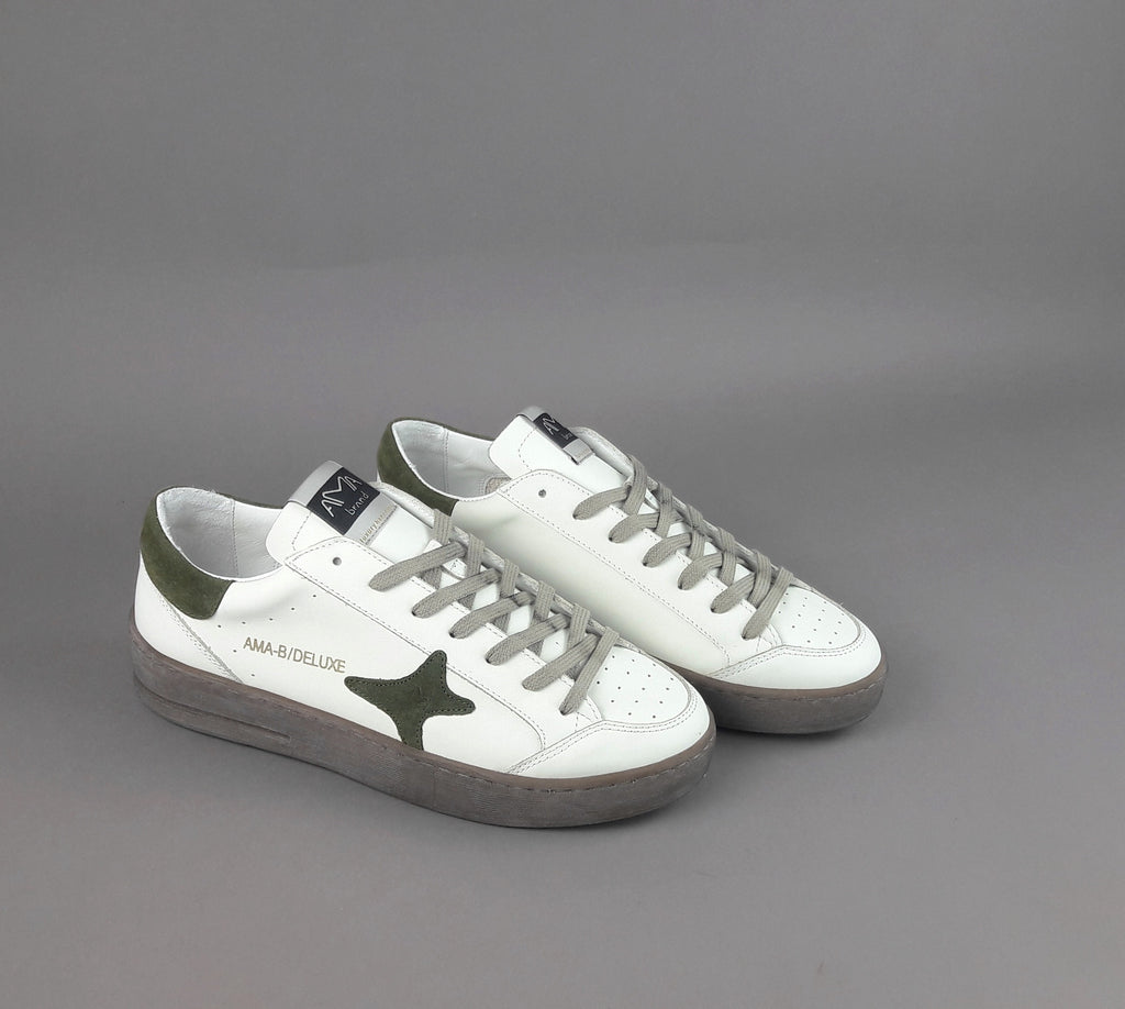 Ama Brand Sneakers Uomo Slam Pelle Bianco