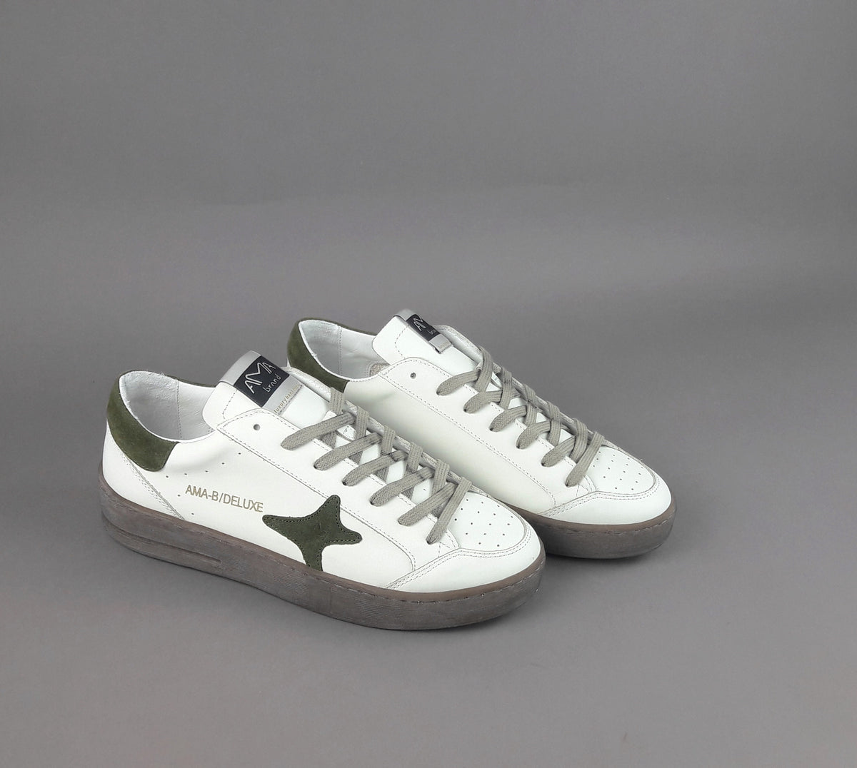 Ama Brand Sneakers Uomo Slam Pelle Bianco