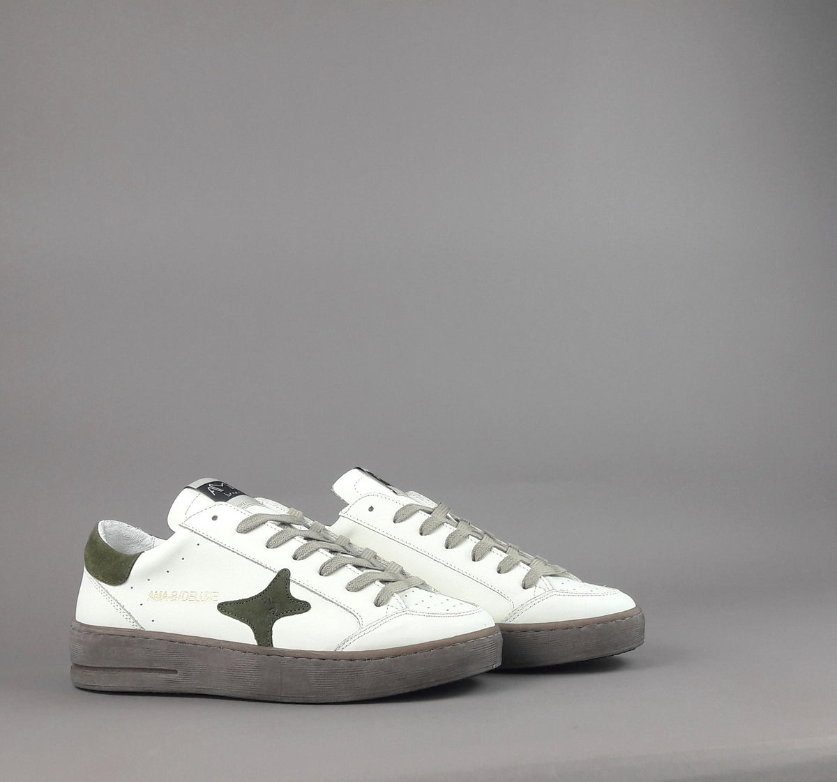 Ama Brand Sneakers Uomo Slam Pelle Bianco