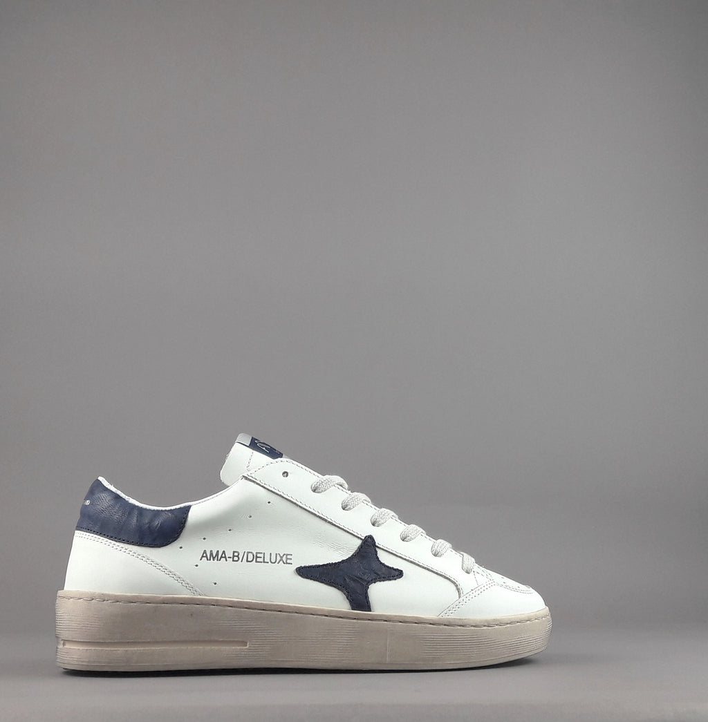 Ama Brand Sneakers Uomo Slam Pelle Bianco