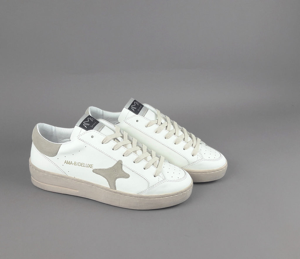 Ama Brand Sneakers Uomo Slam Pelle Bianco
