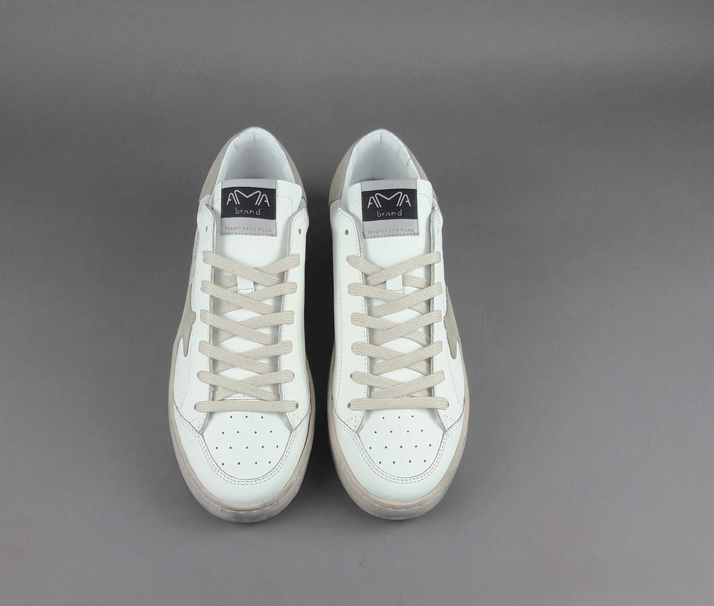 Ama Brand Sneakers Uomo Slam Pelle Bianco