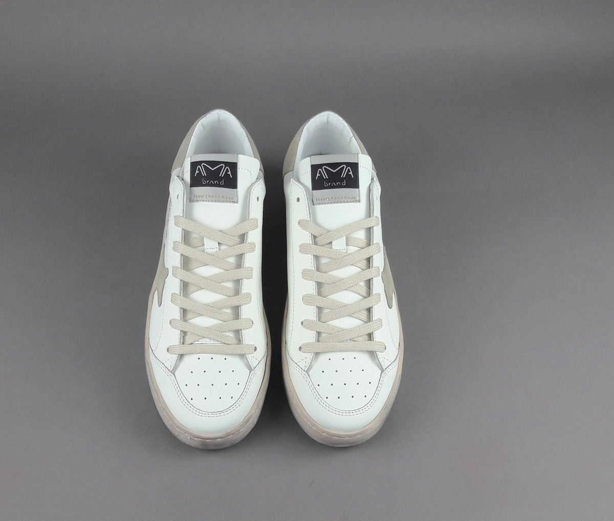 Ama Brand Sneakers Uomo Slam Pelle Bianco