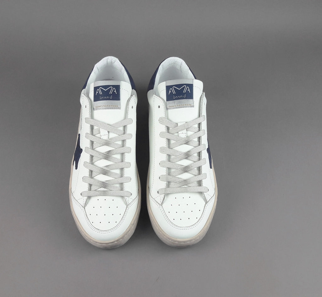 Ama Brand Sneakers Uomo Slam Pelle Bianco