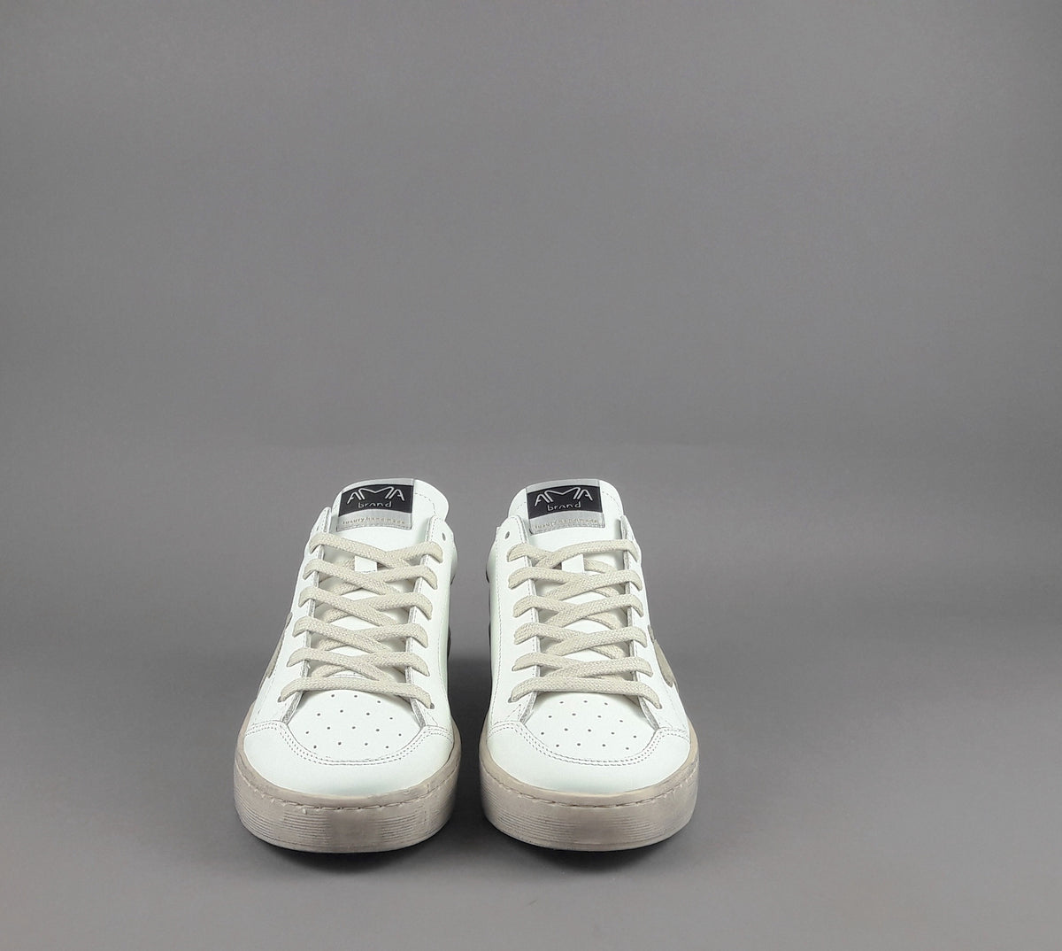 Ama Brand Sneakers Uomo Slam Pelle Bianco