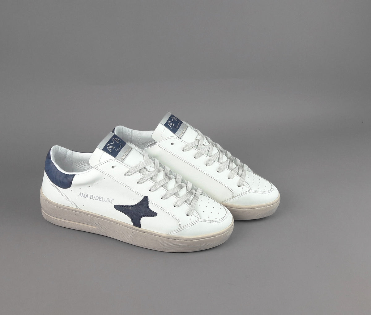 Ama Brand Sneakers Uomo Slam Pelle Bianco
