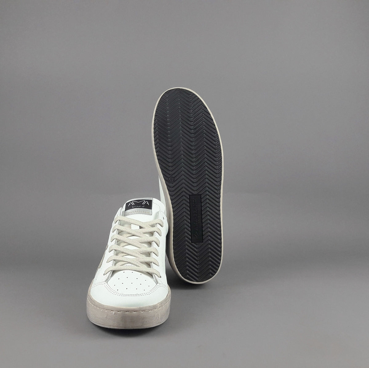 Ama Brand Sneakers Uomo Slam Pelle Bianco