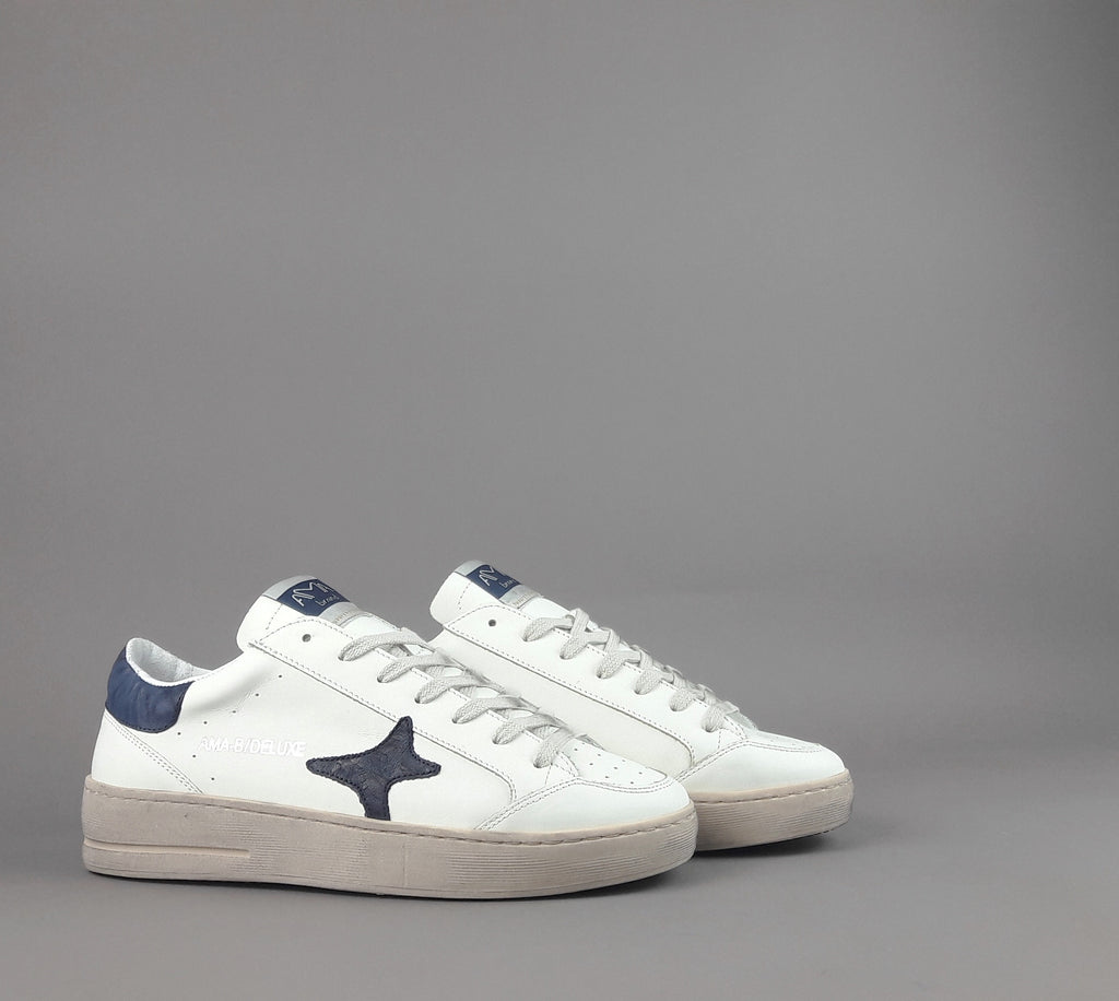 Ama Brand Sneakers Uomo Slam Pelle Bianco