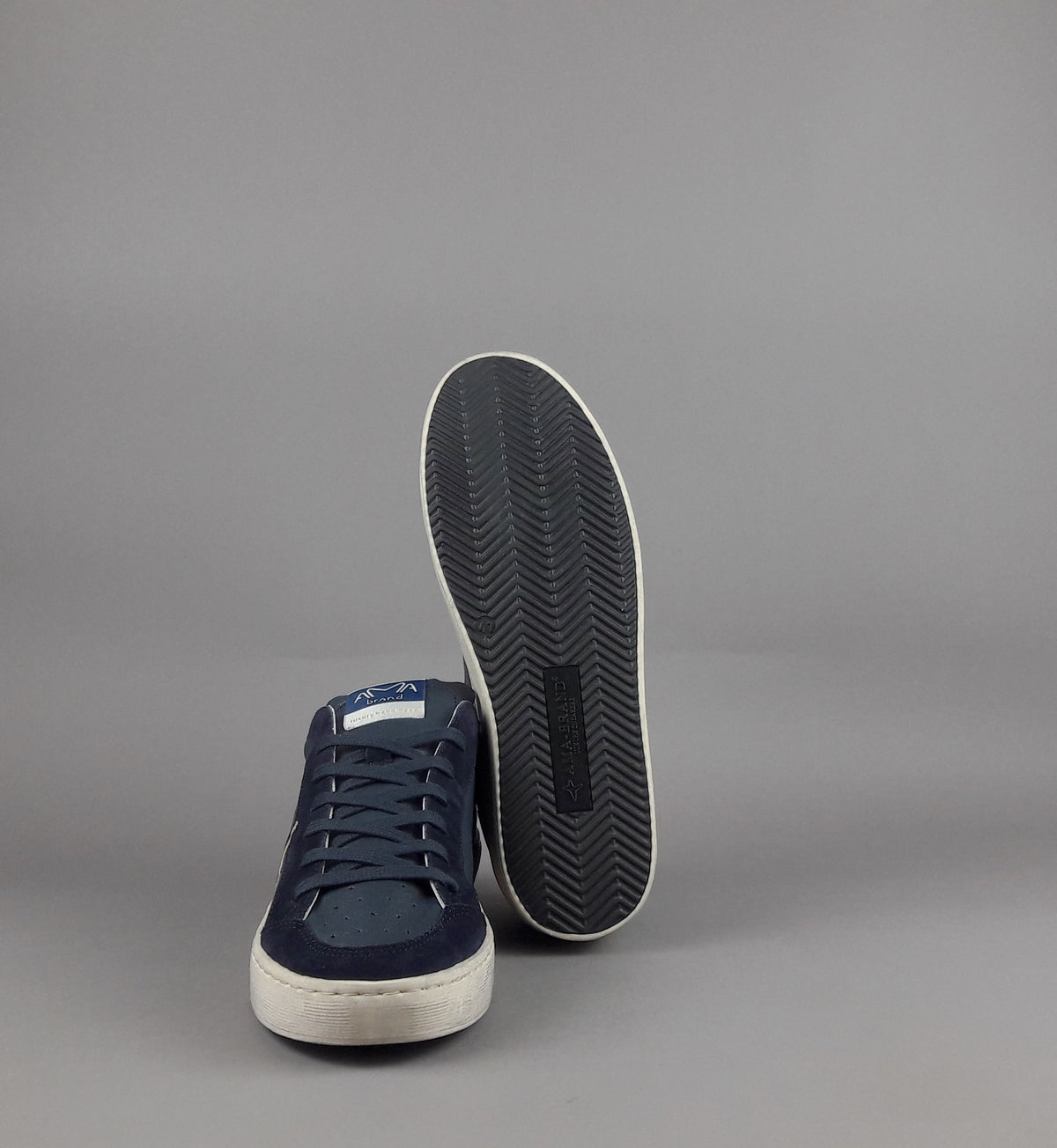 Ama Brand Sneakers Uomo Slam Pelle E Camoscio Blu Scuro